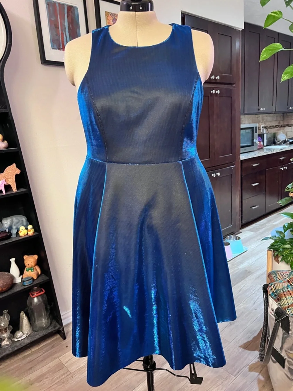 torrid Shimmery Navy-Blue Midi Dress - Picture 9 of 12